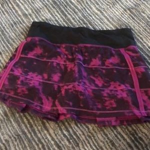 Purple and black tie die tennis skirt lululemon